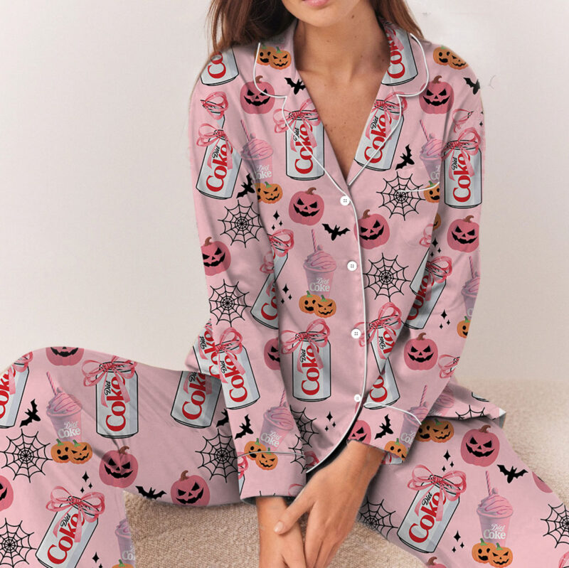 Diet Pumpkin Halloween Satin Pajamas Set For Women