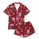 Dr Pepper Christmas Satin Pajamas Set For Women