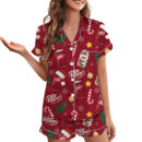 Dr Pepper Christmas Satin Pajamas Set For Women