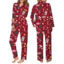 Dr Pepper Christmas Satin Pajamas Set For Women