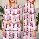Dr Pepper Coquette With Cherries Satin Pajamas Set