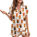 Dr Pepper Halloween Satin Pajama Set For Women