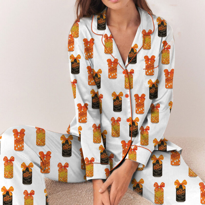 Dr Pepper Halloween Satin Pajama Set For Women