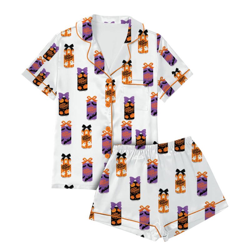 Dr Pepper Halloween Satin Pajamas Set For Women