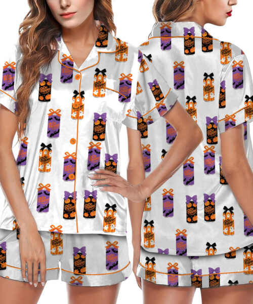 Dr Pepper Halloween Satin Pajamas Set For Women