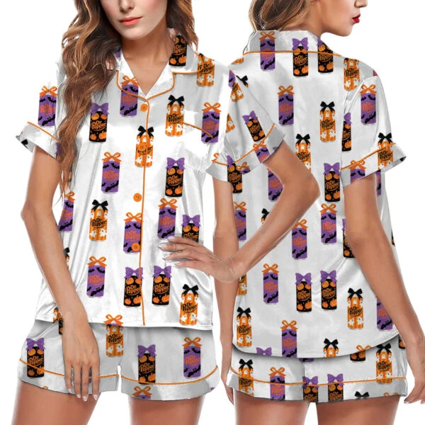 Drink Halloween Satin Pajamas Set For Women