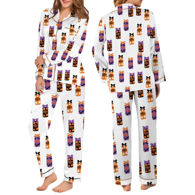 Dr Pepper Halloween Satin Pajamas Set For Women