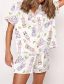 Drink Mexico Silk Satin Pajama Set For Women