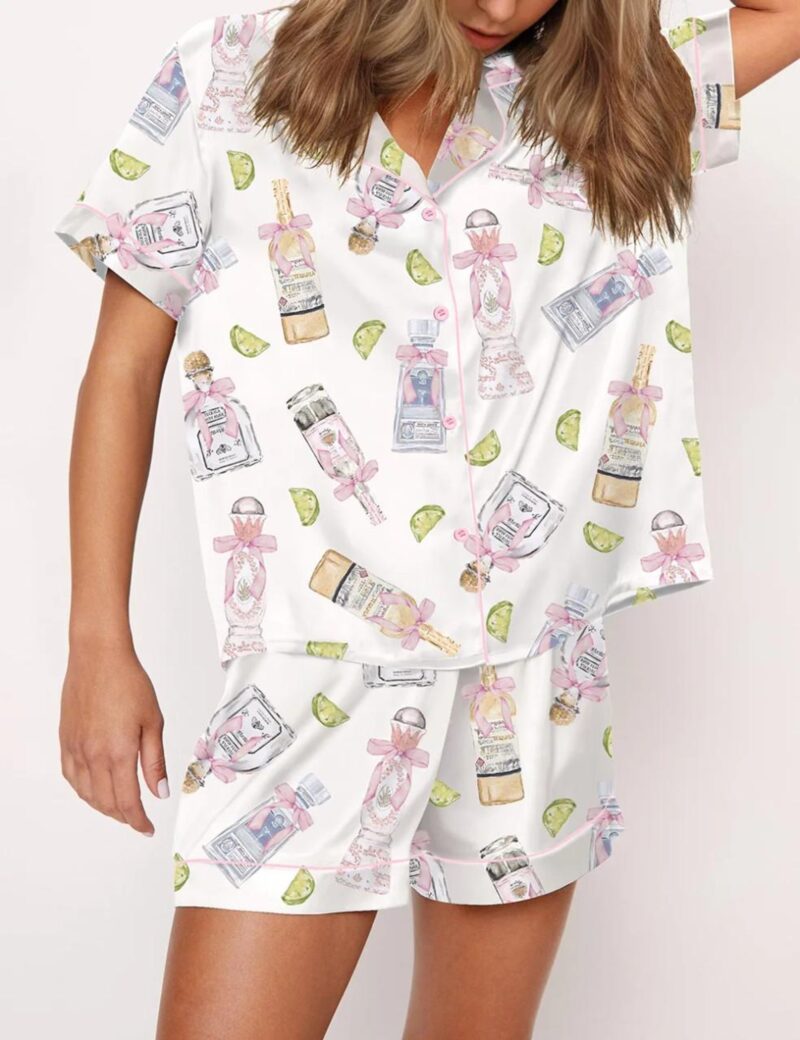 Drink Mexico Silk Satin Pajama Set For Women