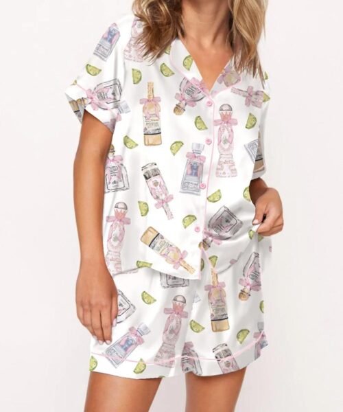 Drink Mexico Silk Satin Pajama Set For Women