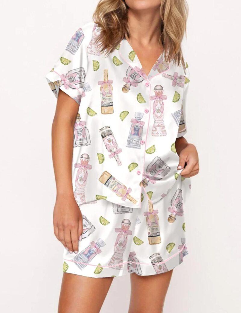 Drink Mexico Silk Satin Pajama Set For Women