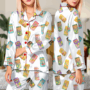 Drink Sun Juice Satin Pajama Set For Women