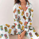 Drink Sun Juice Satin Pajama Set For Women