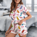 Energy Drink Coquette Bow Satin Pajama Set