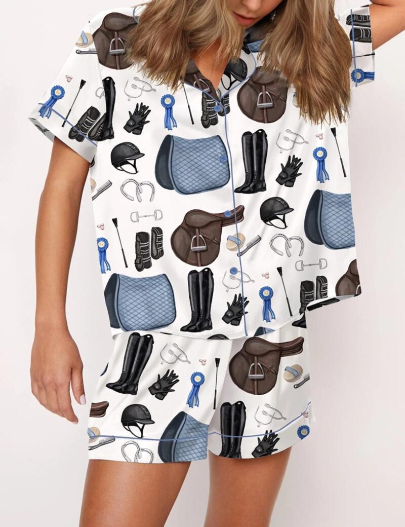 Equestrian Horse Show Silk Satin Pajama Set