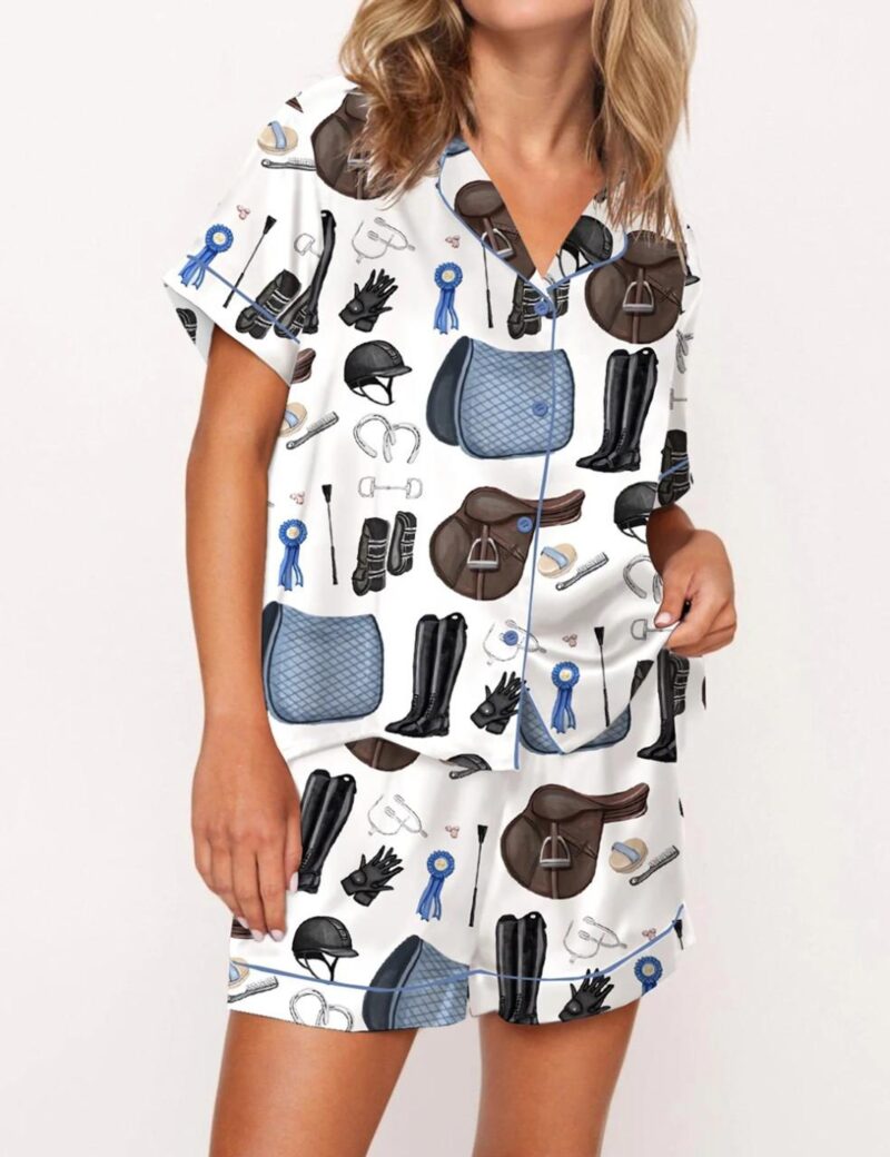 Equestrian Horse Show Silk Satin Pajama Set