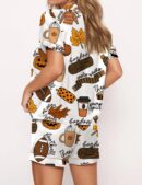 Fall Things Silk Satin Pajama Set For Women