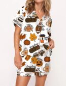 Fall Things Silk Satin Pajama Set For Women