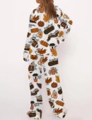 Fall Things Silk Satin Pajama Set For Women