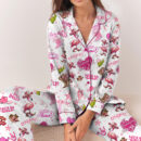 Flamingo Cowgirl Satin Pajama Set For Women