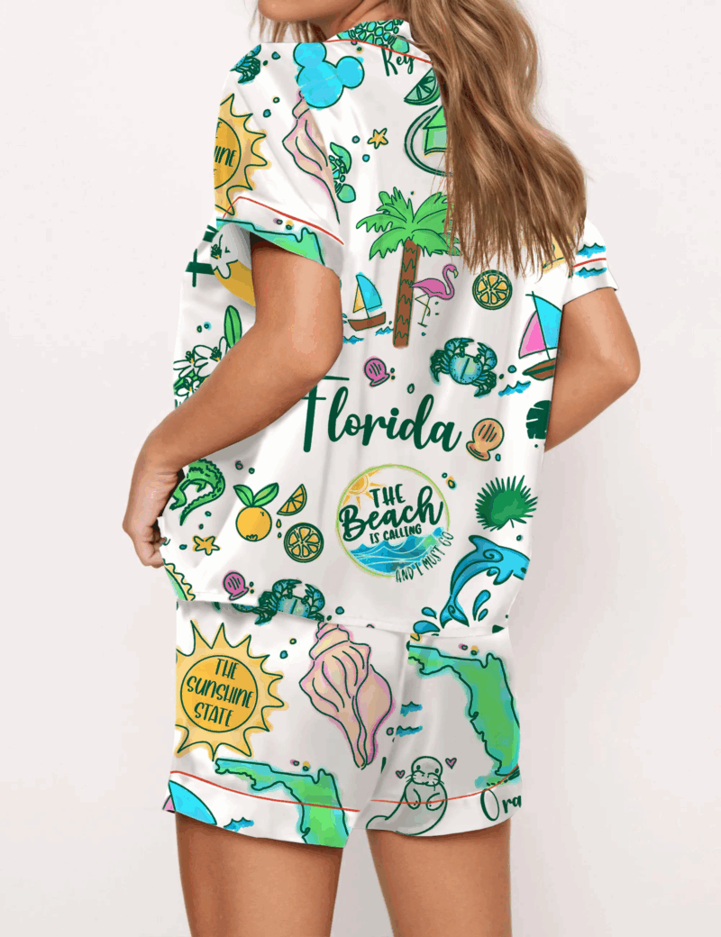 Florida Hand Silk Satin Pajama Set For Women