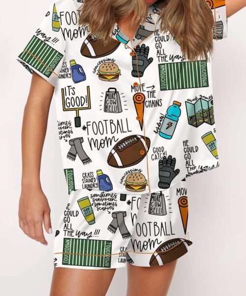 Football Mom Silk Satin Pajama Set