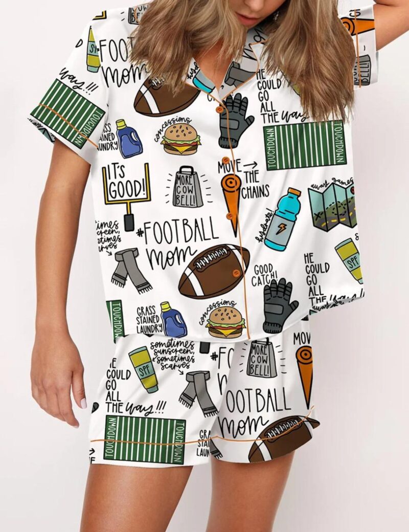 Football Mom Silk Satin Pajama Set