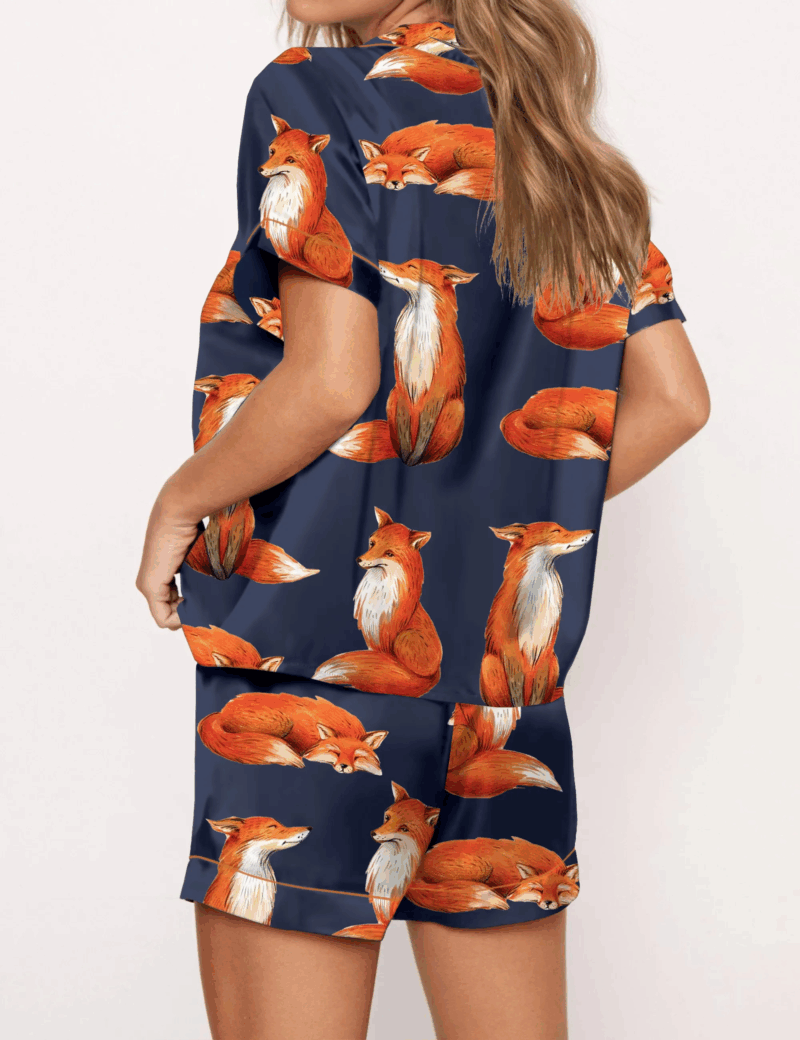 Fox Silk Satin Pajama Set For Women