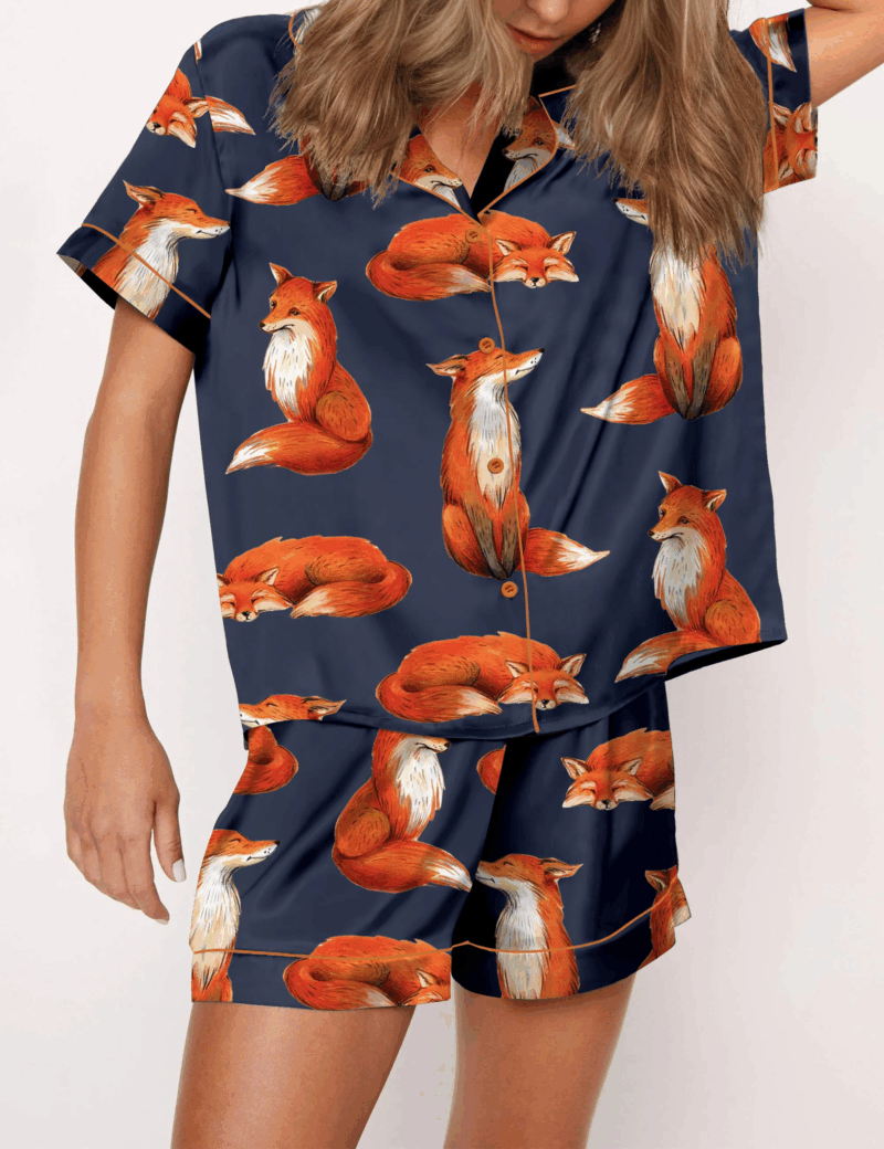 Fox Silk Satin Pajama Set For Women