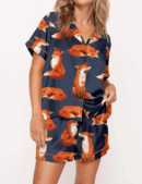 Fox Silk Satin Pajama Set For Women