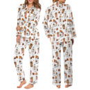 Ghost Pumpkin Satin Pajamas Set For Women