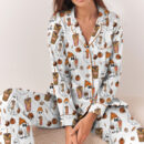 Ghost Pumpkin Satin Pajamas Set For Women