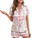Going To The Chapel Satin Pajamas Set For Women