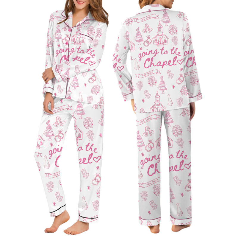 Going To The Chapel Satin Pajamas Set For Women