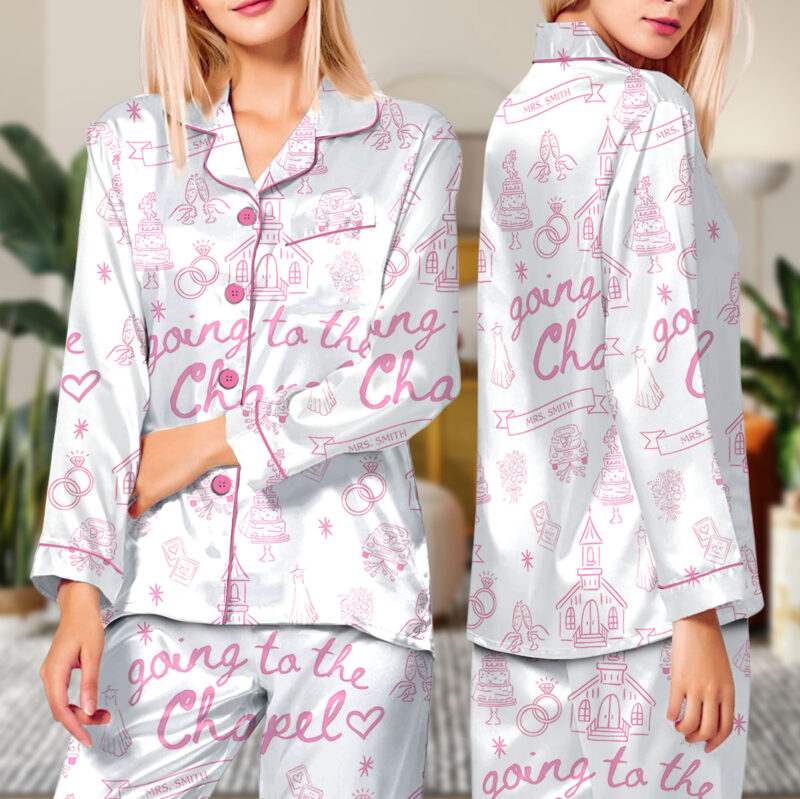 Going To The Chapel Satin Pajamas Set For Women