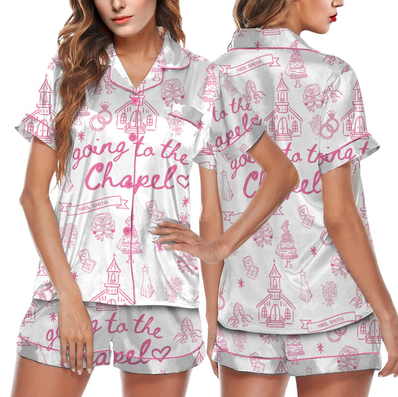 Going To The Chapel Satin Pajamas Set For Women