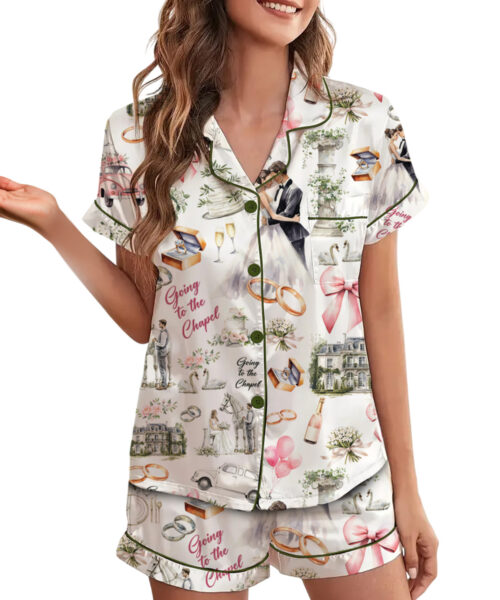 Going To The Chapel Silk Satin Pajamas Set