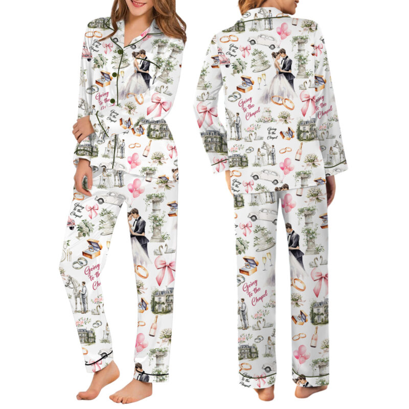 Going To The Chapel Silk Satin Pajamas Set