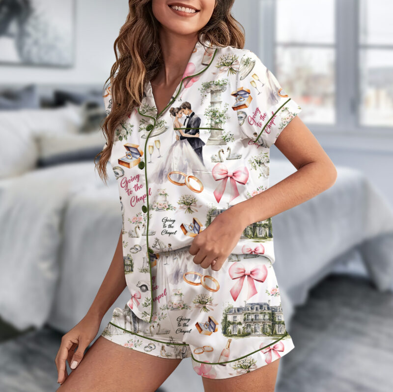 Going To The Chapel Silk Satin Pajamas Set