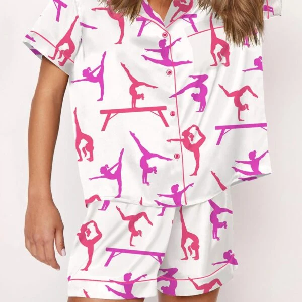 Gymnast Poses Silk Satin Pajama Set