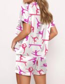 Gymnast Poses Silk Satin Pajama Set