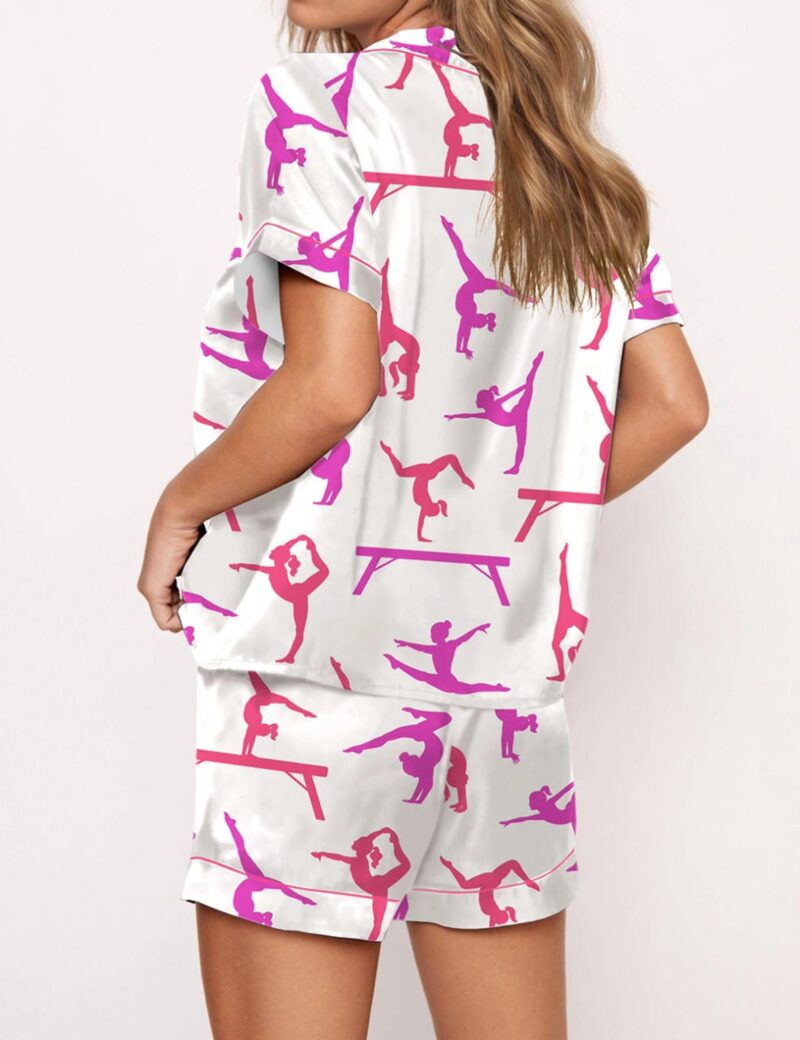 Gymnast Poses Silk Satin Pajama Set