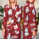 Halloween Dr.pepper Satin Pajamas Set For WomenHalloween Dr.pepper Satin Pajamas Set For Women