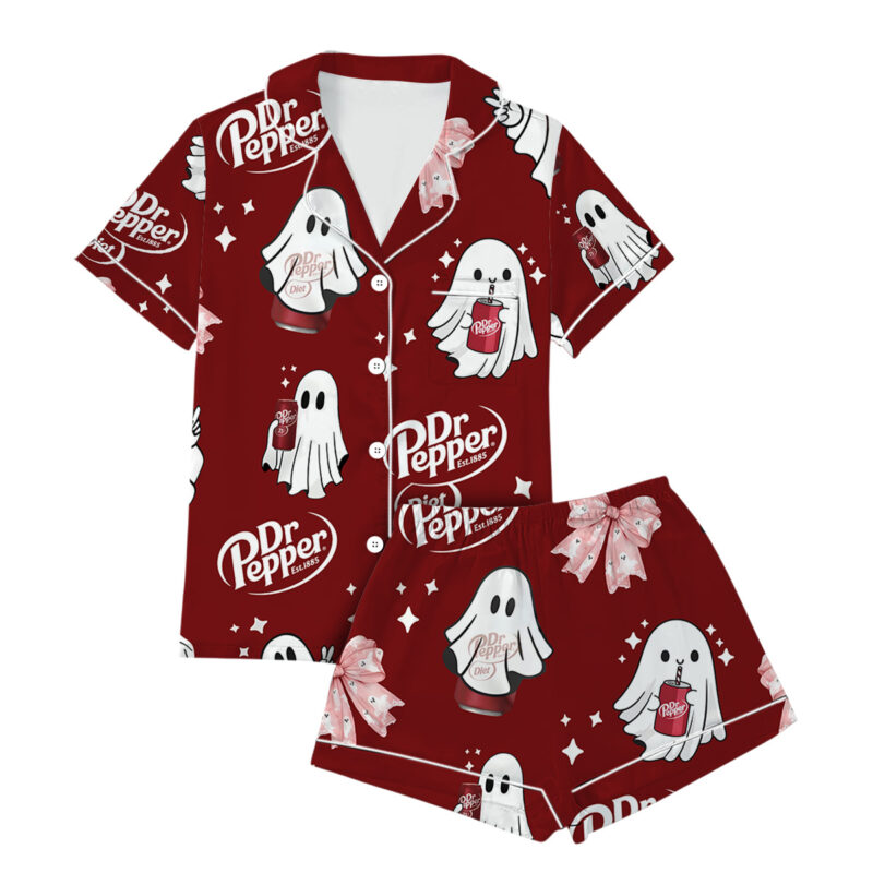 Halloween Dr.pepper Satin Pajamas Set For Women