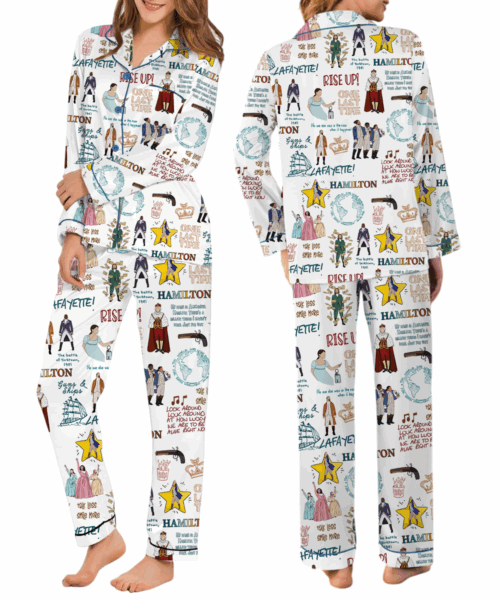 Hamilton Musical Satin Pajamas Set For Women