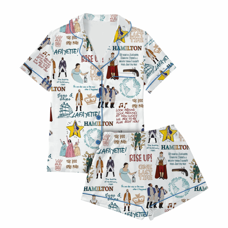 Hamilton Musical Satin Pajamas Set For Women