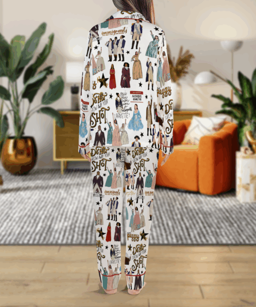 Hamilton Musical Silk Satin Pajamas Set For Women