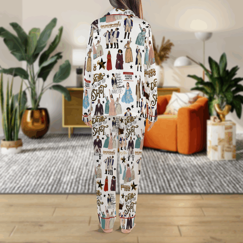 Hamilton Musical Silk Satin Pajamas Set For Women