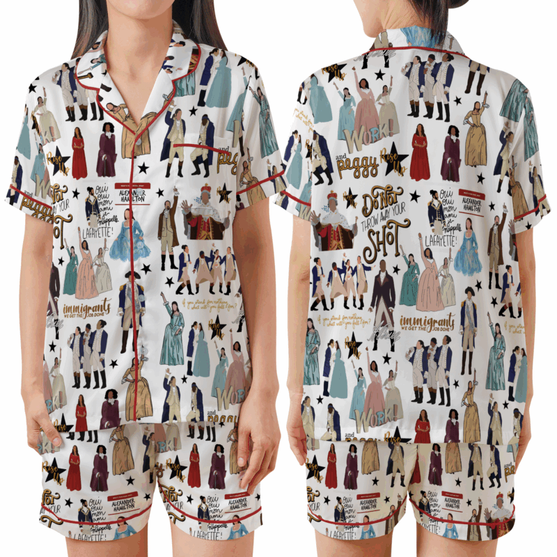 Hamilton Musical Silk Satin Pajamas Set For Women