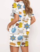 Hanukkah Silk Satin Pajama Set For Women